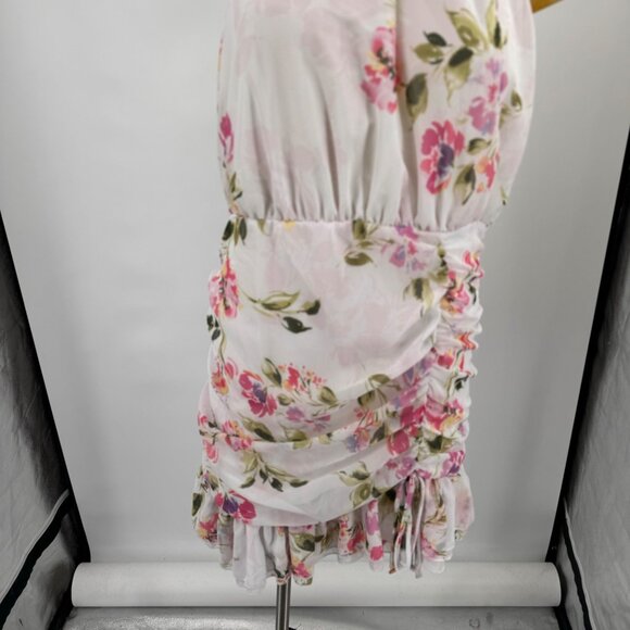 Guess Womens Floral Print Halter Dress size XL White & Pink - Picture 7 of 15